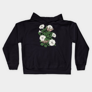 Moonflowers and sphinx moths Kids Hoodie